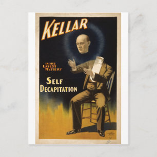 Magician Harry Kellar - self Decapitation Trick Postcard