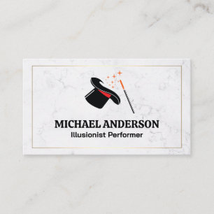 Magician Hat and Wand  Business Card