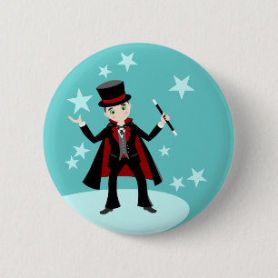 Magician kid birthday party 2 inch round button