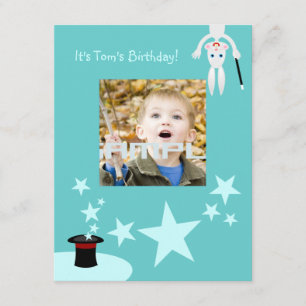 Magician kid birthday party invitation