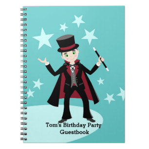 Magician kid birthday party notebook