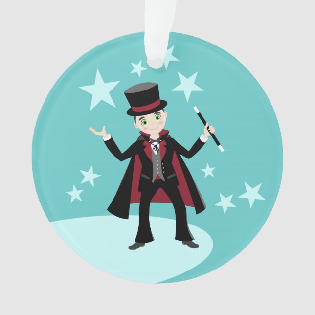 Magician kid birthday party ornament (Front)