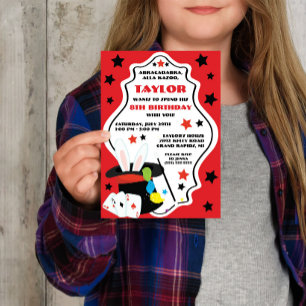 Magician, Magic Show Birthday Party Invitation