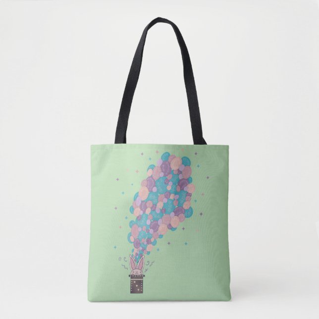 Magician Rabbit Bubble Explosion | Whimsical Magic Tote Bag (Front)