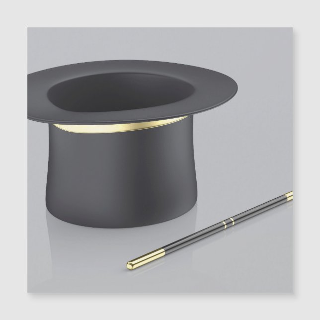 Magician top hat and magic wand (Front)