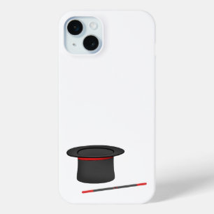 Magician top hat and magic wand iPhone 15 mini case