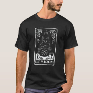 Magician Witch Cat Arot Card Pagan Goblincore Goth T-Shirt