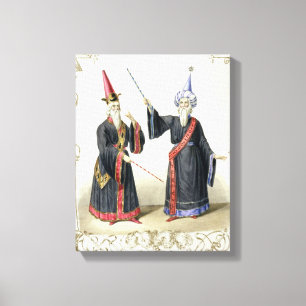 Magicians at the Carnival in Berlin, 1836 (colour Canvas Print