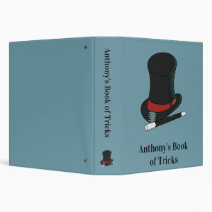 Magicians Hat and Magic Wand Personalized Binder