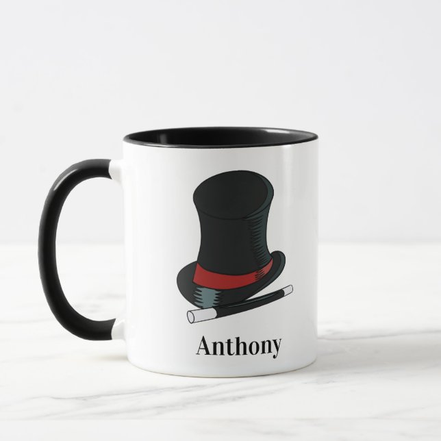 Magicians Hat and Magic Wand Personalized Mug (Left)