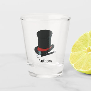 Magicians Hat and Magic Wand Personalized Shot Glass