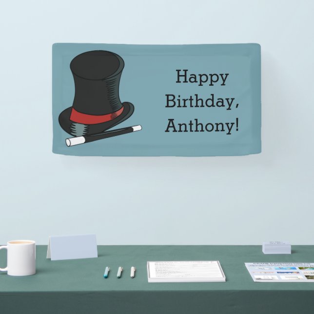 Magicians Hat Magic Show Birthday Party Banner (Tradeshow)