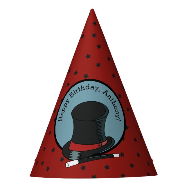 Magicians Hat Magic Show Birthday Party Hat (Front)
