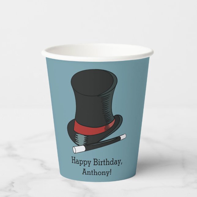 Magicians Hat Magic Show Birthday Party Paper Cups (Front)