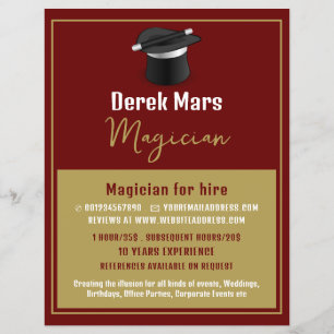 Magician's Hat & Wand, Magician Advertising Flyer
