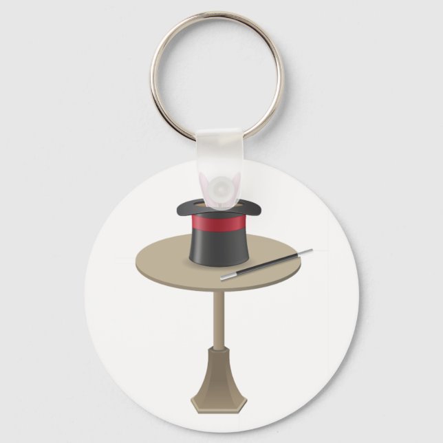 Magicians Rabbit In A Hat Keychain (Front)