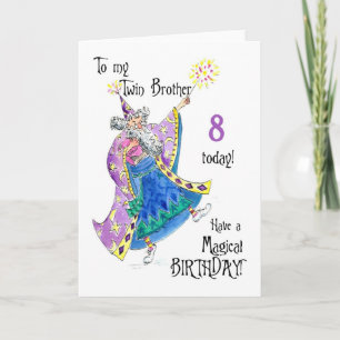 Magicien amusant 8e carte d'anniversaire pour un f