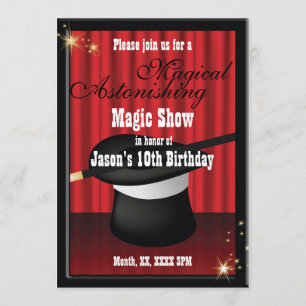 Magicien Anniversaire Fête Invitation personnalisé