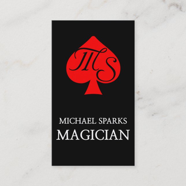 Magicien Carte Poker Pique Rouge (Devant)