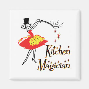 Magicien de cuisine Cuisine rétro Magnet d'art