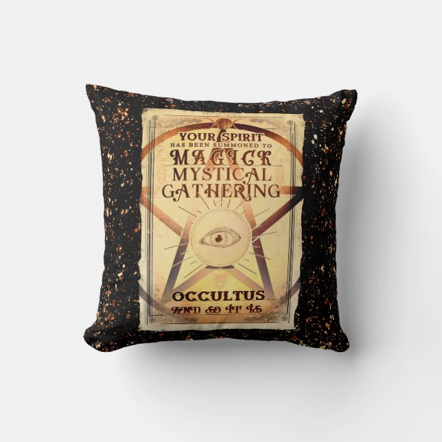 Magick Mystical Gathering Magic Fortune Teller Eye Throw Pillow (Front)