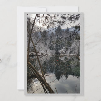 Magie de l'hiver – Invitation avec un lac enneigé
