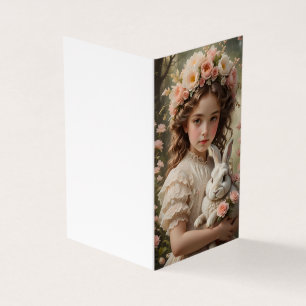 Magie de Pâques - Fille avec Couronne Fleur et Lap