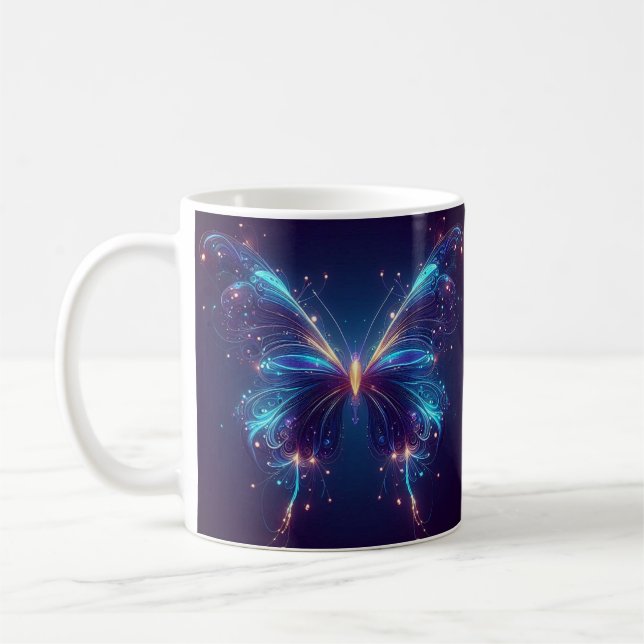 Magie papillon Lumineuse Café mug (Gauche)