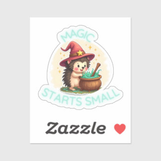 Magique commence petit - mignon Sticker de hérisso
