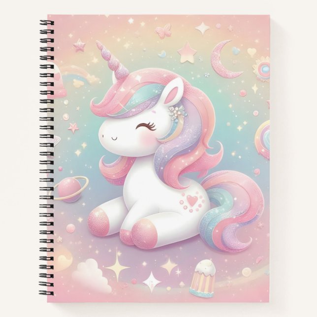 Magique Cute Sparkly Pastel Unicorn Carnet (Devant)