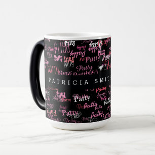 Magique élégants noms roses typographie black mug pour ell