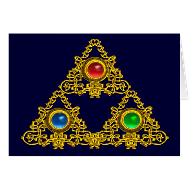MAGIQUE ELFIC TALISMAN /GOLD TRIANGLE AVEC GEMSTON (Devant horizontal)