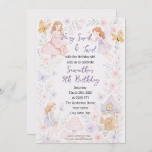 Magique Fairy Garden Invitation d'anniversaire