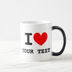 Magique Morceau personnalisé I coeur 11oz mug noir et bla