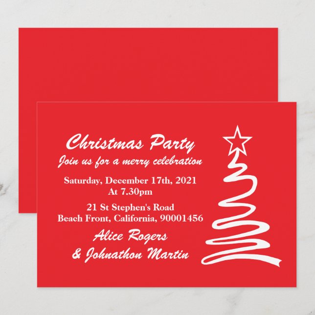 Magique Noël Arbre Fête Invitation (Devant / Derrière)
