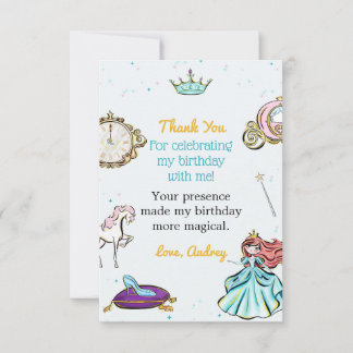 Magique Princess Fairytale Party Carte de remercie