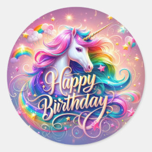Magique Unicorn Désirs : Sticker d'anniversaire sc