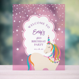 Magique Unicorn Hot rose Girl Birthday Welcome