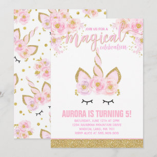 Magique Unicorn Invitation Anniversaire Unicorn Pa