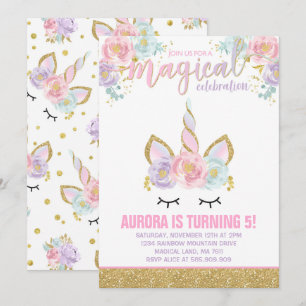 Magique Unicorn Invitation Anniversaire Unicorn Pa
