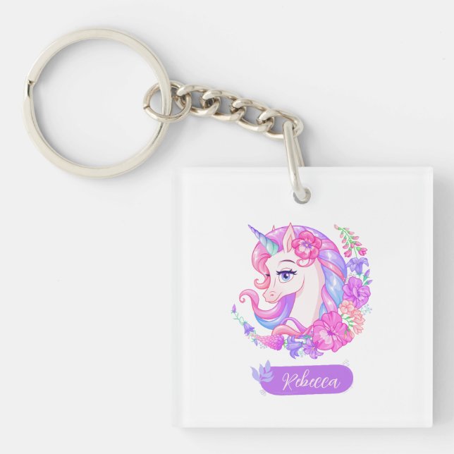 Magique Unicorne personnalisée Photo floral girl (Devant)