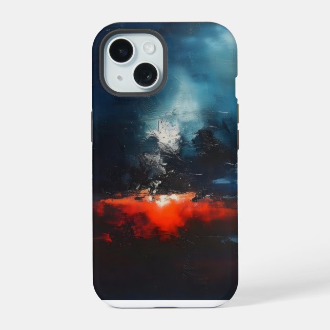 Magma Abstract Art iPhone 15 Case (Back)