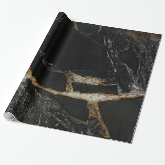 "magma gold" granite-look WRAPPING PAPER (Unrolled)
