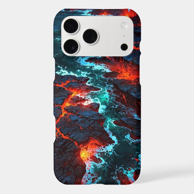 Magma Meets Ocean Neon Glow Case Phone Cover (Back)