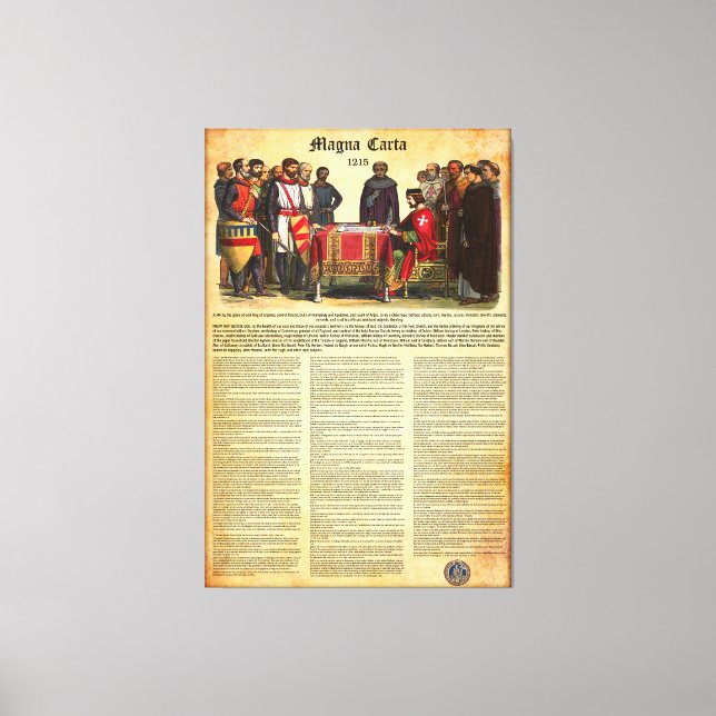 MAGNA CARTA 1215 - English Text Canvas Print (Front)