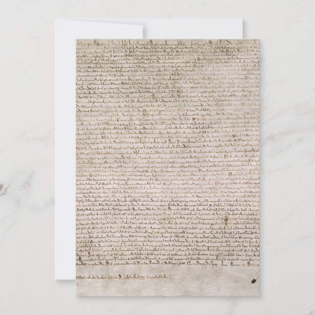 Magna Carta Exemplification Of 1215 Cotton MS Invitation (Front)