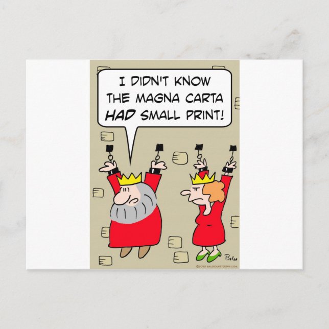 magna carta small print king chains postcard (Front)