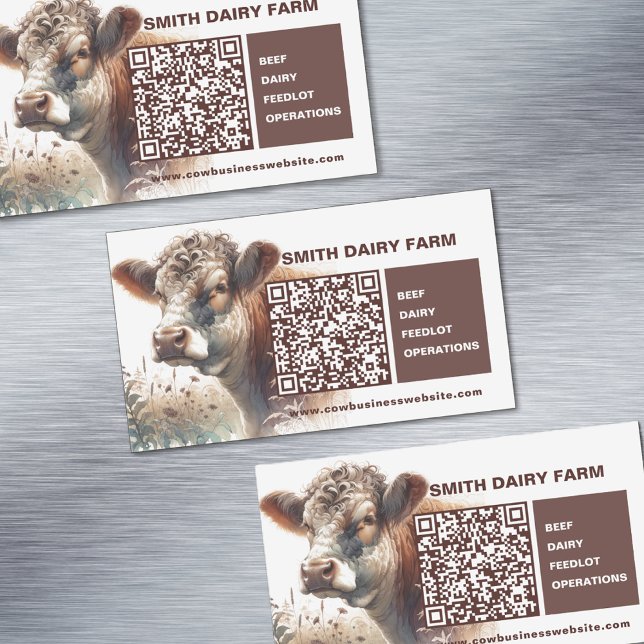 Magnat de carte de code QR pour vache Business (Cow Business QR Code Card Magnets)