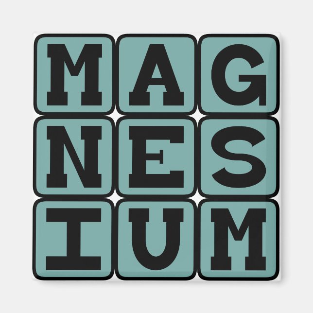 Magnesium, Chemical Element Magnet (Front)