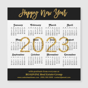 Magnet 2023 Modern Gold Script Business Calendar